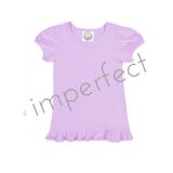 IMPERFECT Blank Girl's Short Sleeve Ruffle Tee Shirt